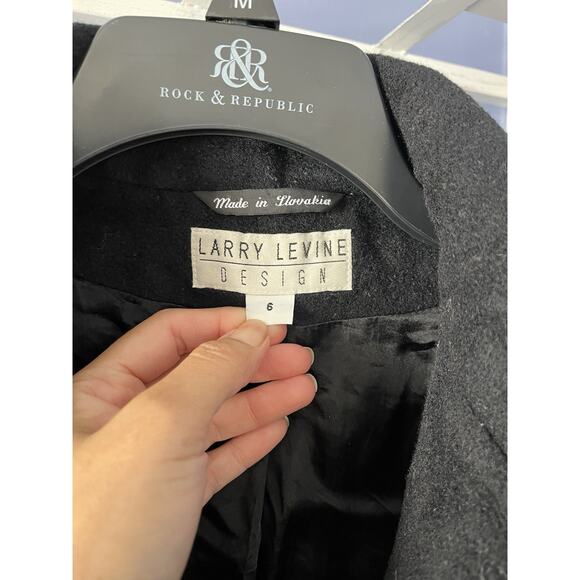 Lary Levine black coat cashmere lambswoll Italian luxury vintage old money 6 - Picture 4 of 7